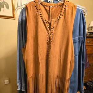 Faux Suede Fringe vest -  3X -  new without tags.